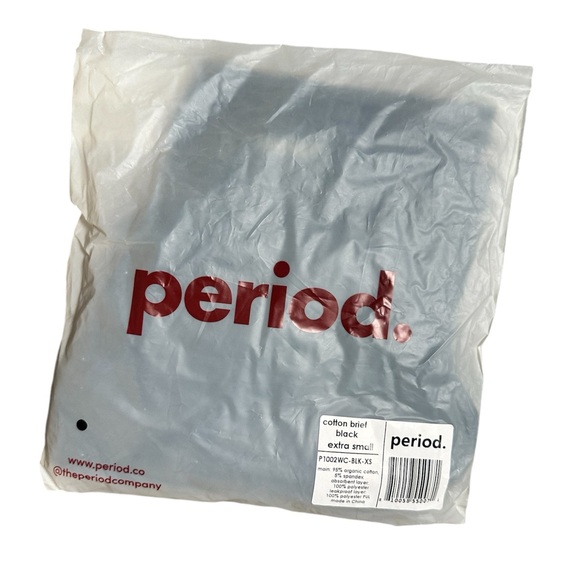 Period. The High Waisted Cotton Brief in Organic Cotton Heavy Flows Black XS NEW - Picture 1 of 3
